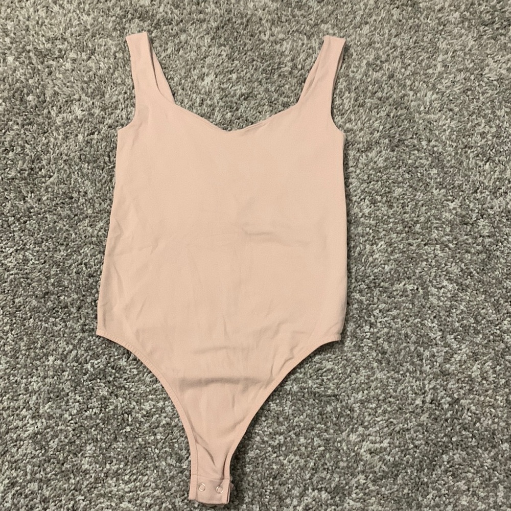 free people blush pink thong bodysuit